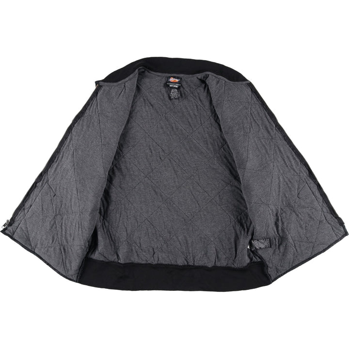 Dickies WORK quilted vest, men's size L Nylon black type Vintage Second Hand