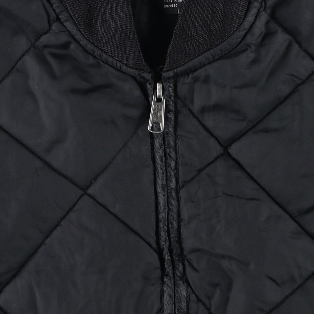 Dickies WORK quilted vest, men's size L Nylon black type Vintage Second Hand