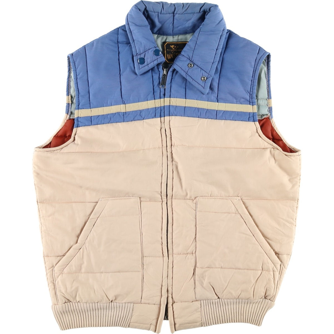 Vintage 1970'S Westwing padded vest, made in the USA, size L, men's unclear blue type Vintage Second Hand