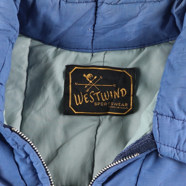 Vintage 1970'S Westwing padded vest, made in the USA, size L, men's unclear blue type Vintage Second Hand
