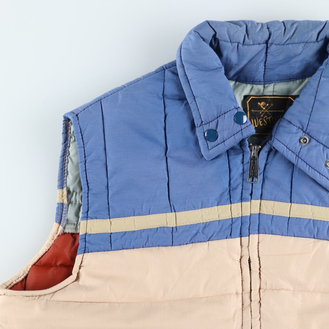Vintage 1970'S Westwing padded vest, made in the USA, size L, men's unclear blue type Vintage Second Hand