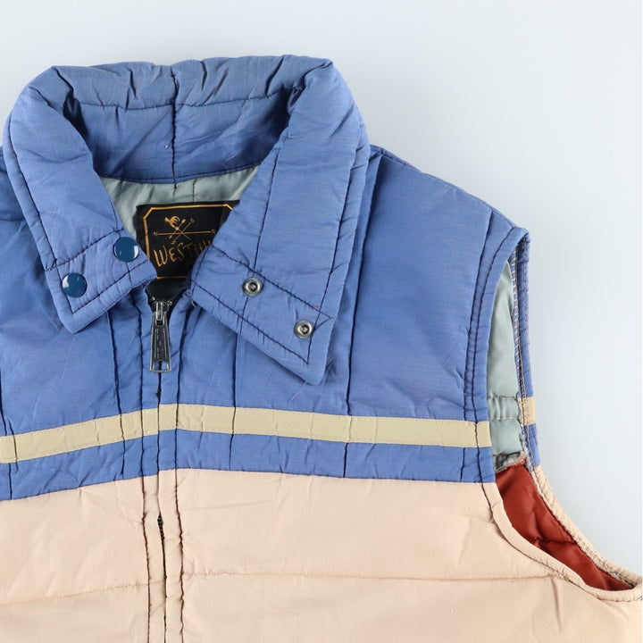 Vintage 1970'S Westwing padded vest, made in the USA, size L, men's unclear blue type Vintage Second Hand