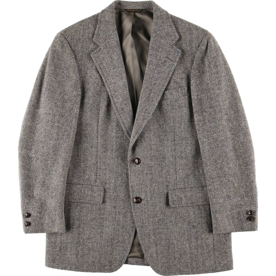 Vintage 1980s-1990'S Palm Beach Harris Tweed wool tailored jacket, made in the USA, size M. wool gray type Vintage Second Hand