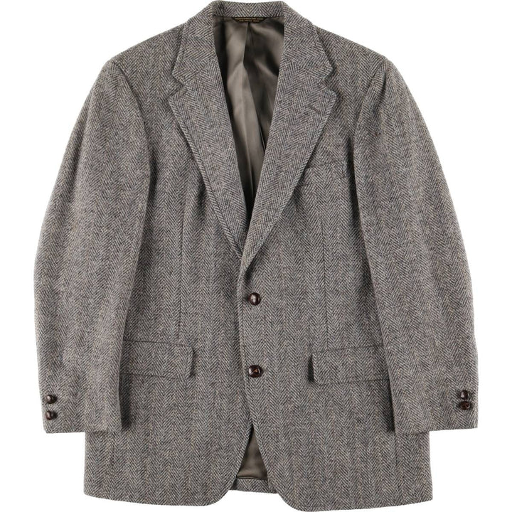 Vintage 1980s-1990'S Palm Beach Harris Tweed wool tailored jacket, made in the USA, size M. wool gray type Vintage Second Hand