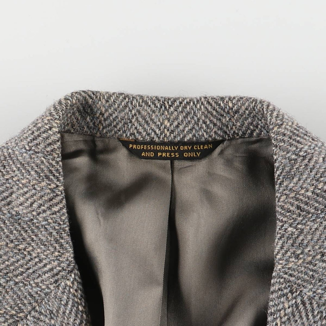 Vintage 1980s-1990'S Palm Beach Harris Tweed wool tailored jacket, made in the USA, size M. wool gray type Vintage Second Hand