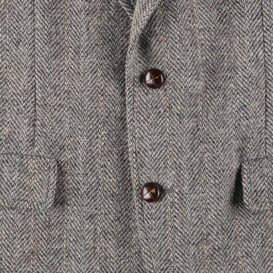 Vintage 1980s-1990'S Palm Beach Harris Tweed wool tailored jacket, made in the USA, size M. wool gray type Vintage Second Hand