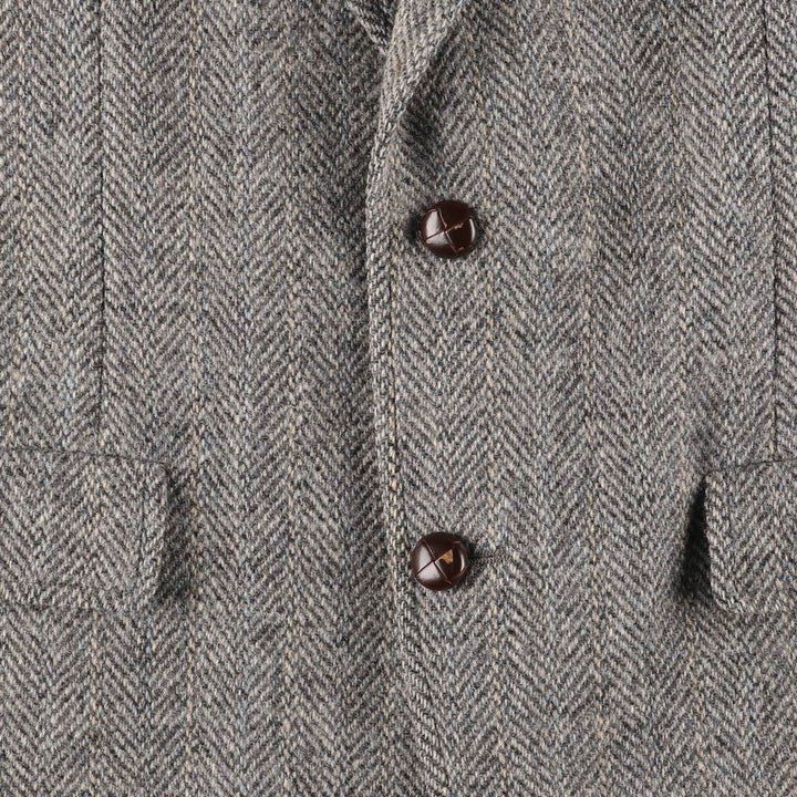 Vintage 1980s-1990'S Palm Beach Harris Tweed wool tailored jacket, made in the USA, size M. wool gray type Vintage Second Hand