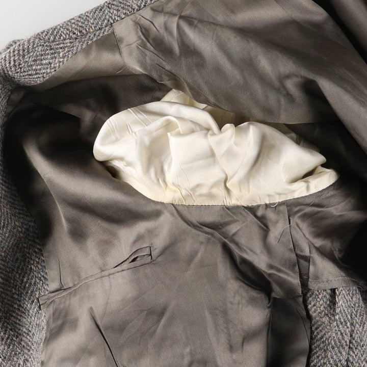 Vintage 1980s-1990'S Palm Beach Harris Tweed wool tailored jacket, made in the USA, size M. wool gray type Vintage Second Hand