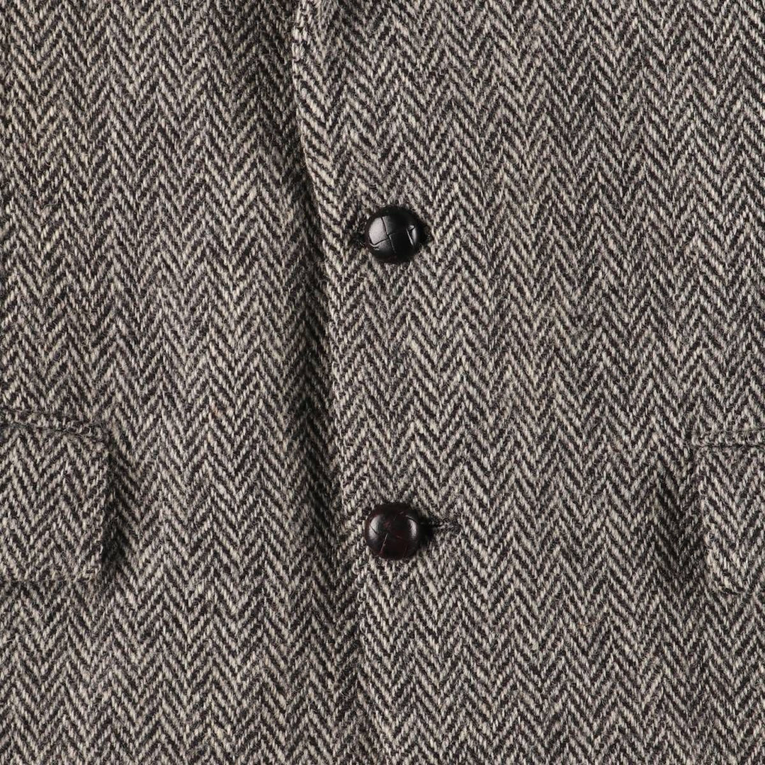 Vintage Harris Tweed herringbone wool tailored jacket from the 1980'S to 1990s, made in the USA, size M. wool gray type Vintage Second Hand