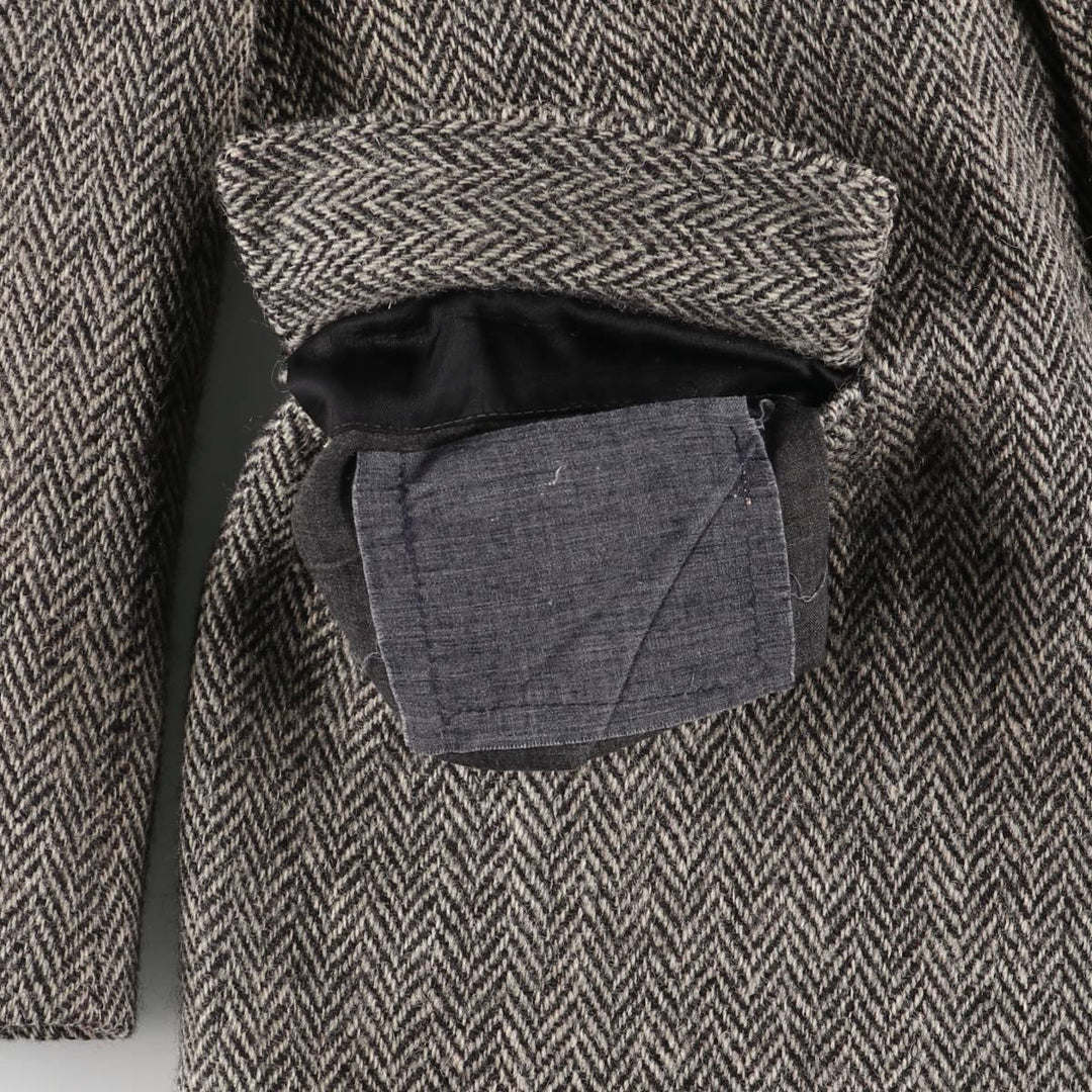 Vintage Harris Tweed herringbone wool tailored jacket from the 1980'S to 1990s, made in the USA, size M. wool gray type Vintage Second Hand