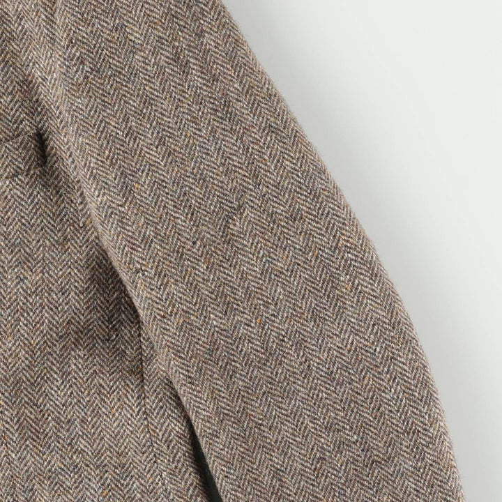 St. Michael Harris Tweed Herringbone Wool Tailored Jacket, Made in England, Men's Size Medium wool Beige type Vintage Second Hand