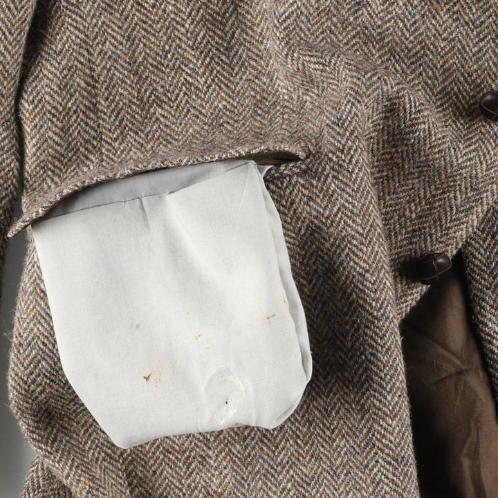 St. Michael Harris Tweed Herringbone Wool Tailored Jacket, Made in England, Men's Size Medium wool Beige type Vintage Second Hand