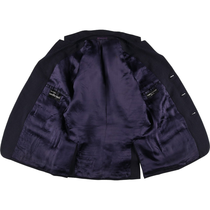 Pierre Cardin Stripe Pattern Tailored Jacket, Men's Size Small unclear navy blue type Vintage Second Hand