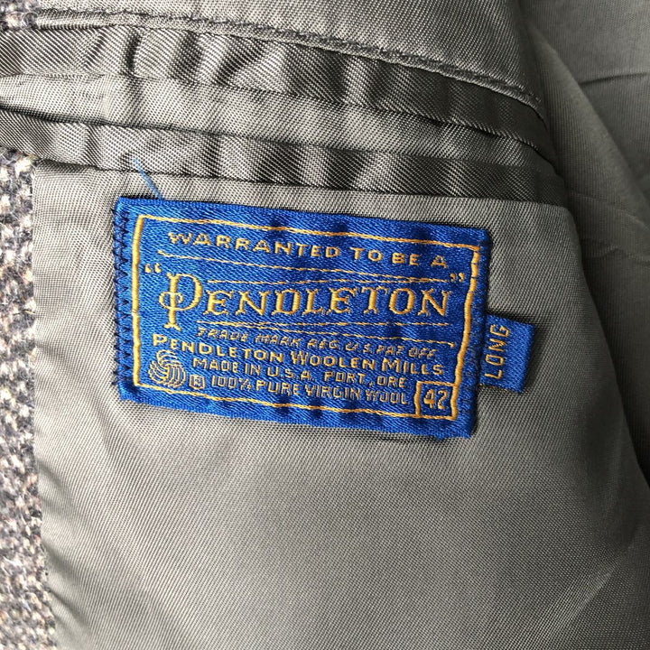 Vintage 1980'S Pendleton wool tailored jacket, made in the USA, size L, men's wool gray type Vintage Second Hand