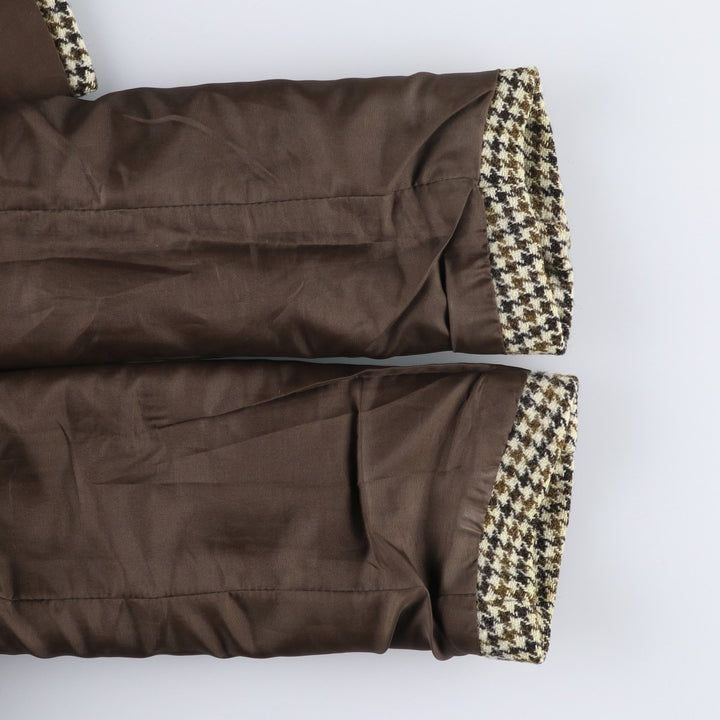 1960'S Dunn and Co Harris Tweed Houndstooth Pattern Wool Tailored Jacket, Men's Size Small wool Khaki type beige Vintage Second Hand