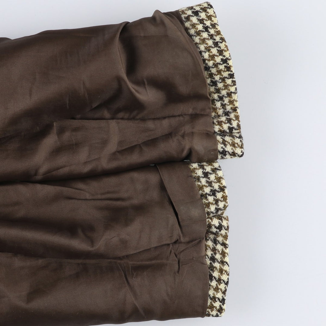 1960'S Dunn and Co Harris Tweed Houndstooth Pattern Wool Tailored Jacket, Men's Size Small wool Khaki type beige Vintage Second Hand