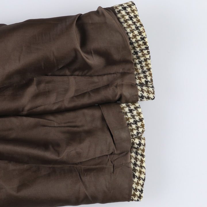 1960'S Dunn and Co Harris Tweed Houndstooth Pattern Wool Tailored Jacket, Men's Size Small wool Khaki type beige Vintage Second Hand