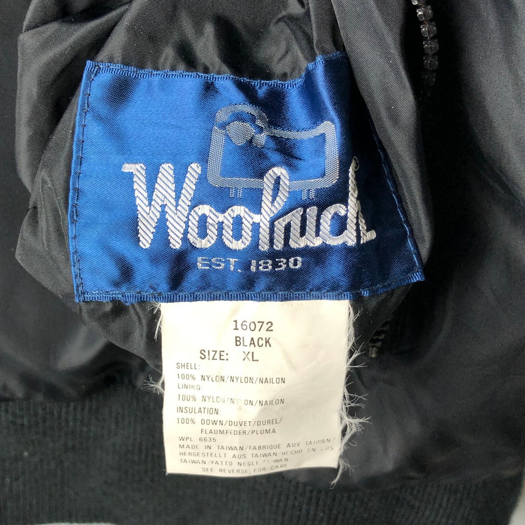 Vintage 1980'S WOOLRICH reversible down jacket, men's size XL Nylon black type Vintage Second Hand