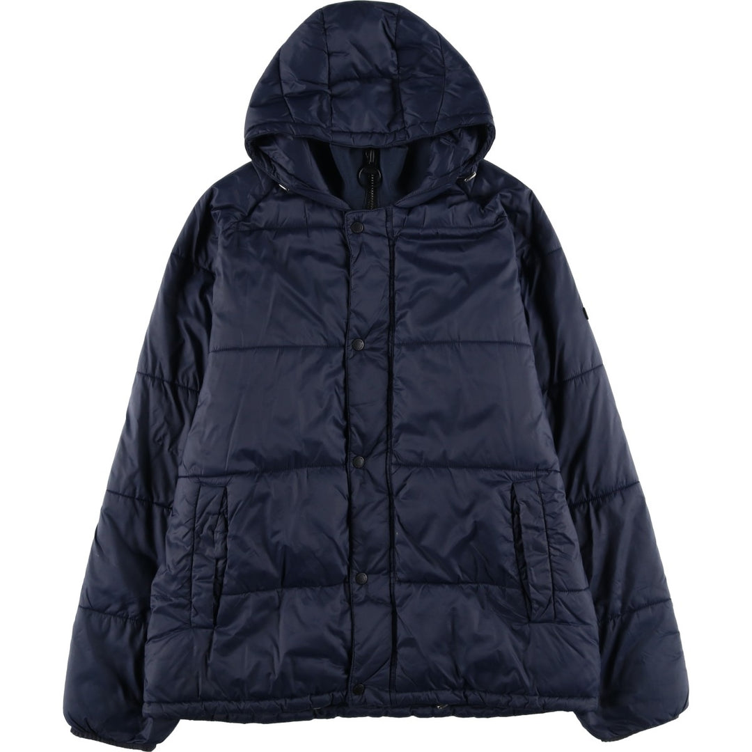 2000s~ Barbour INTERNATIONAL 3-Warrant Padded Parka Puffer Jacket, Men's Size L polyamide navy blue type Vintage Second Hand