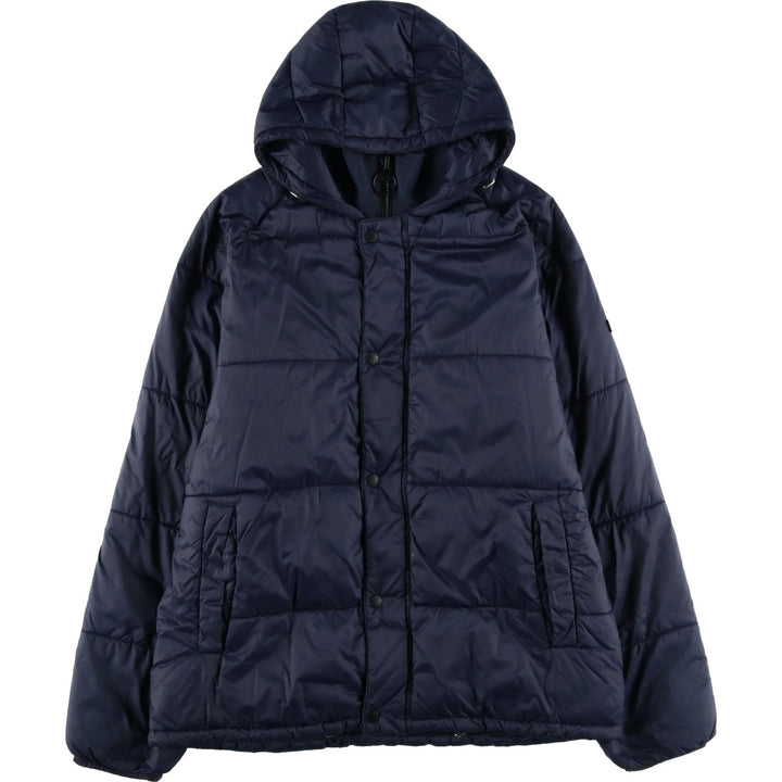 2000s~ Barbour INTERNATIONAL 3-Warrant Padded Parka Puffer Jacket, Men's Size L polyamide navy blue type Vintage Second Hand