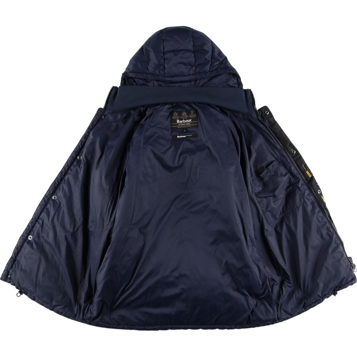 2000s~ Barbour INTERNATIONAL 3-Warrant Padded Parka Puffer Jacket, Men's Size L polyamide navy blue type Vintage Second Hand