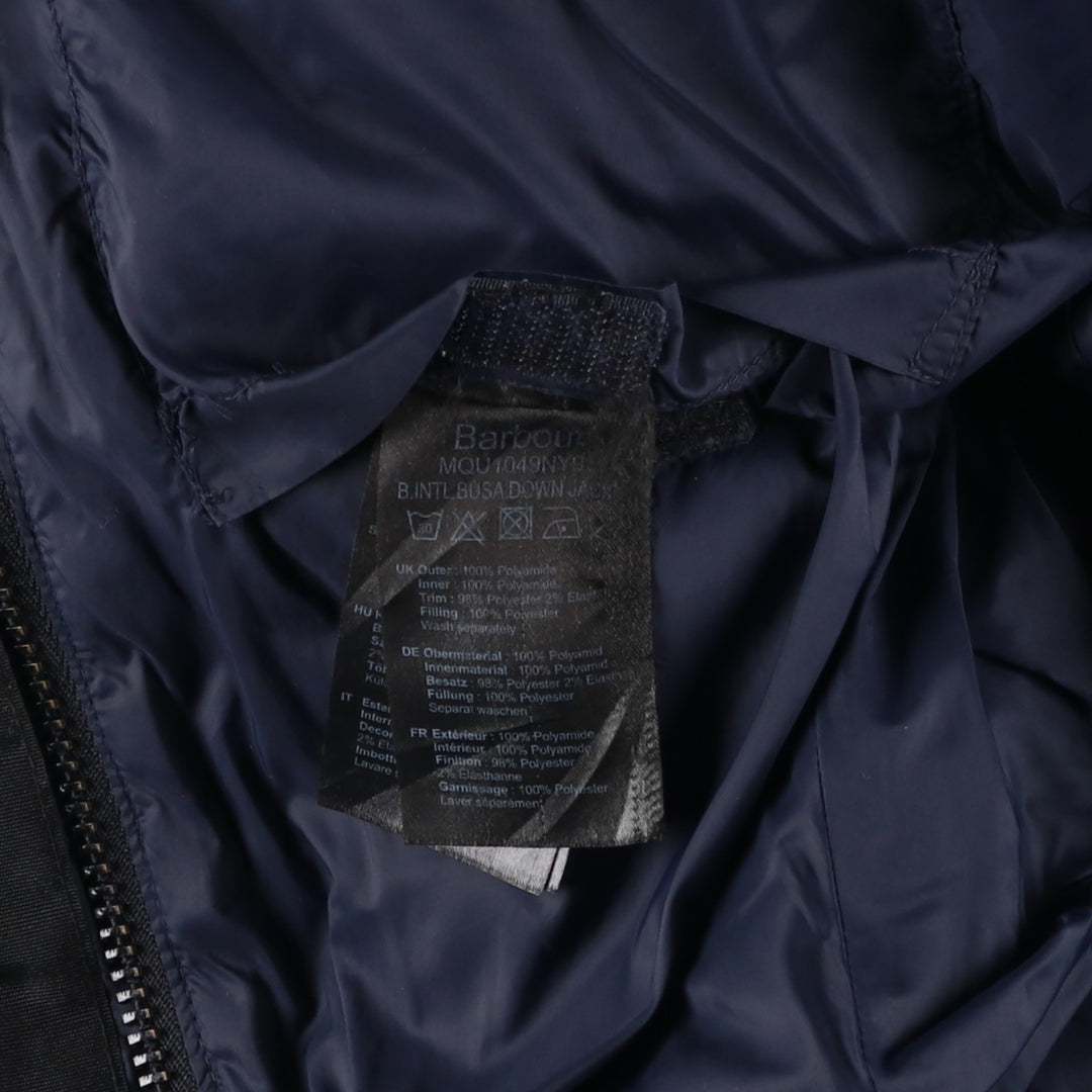 2000s~ Barbour INTERNATIONAL 3-Warrant Padded Parka Puffer Jacket, Men's Size L polyamide navy blue type Vintage Second Hand
