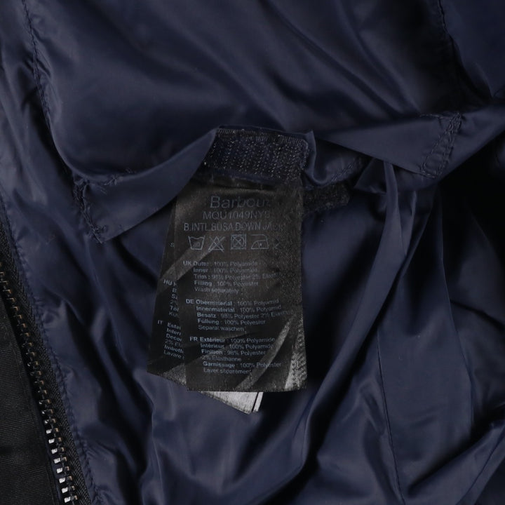 2000s~ Barbour INTERNATIONAL 3-Warrant Padded Parka Puffer Jacket, Men's Size L polyamide navy blue type Vintage Second Hand