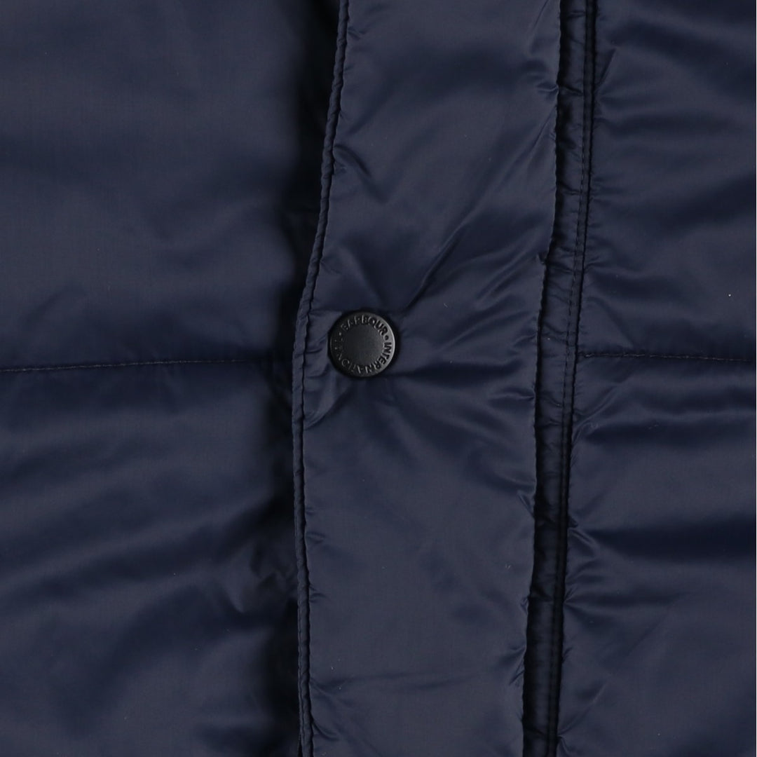 2000s~ Barbour INTERNATIONAL 3-Warrant Padded Parka Puffer Jacket, Men's Size L polyamide navy blue type Vintage Second Hand