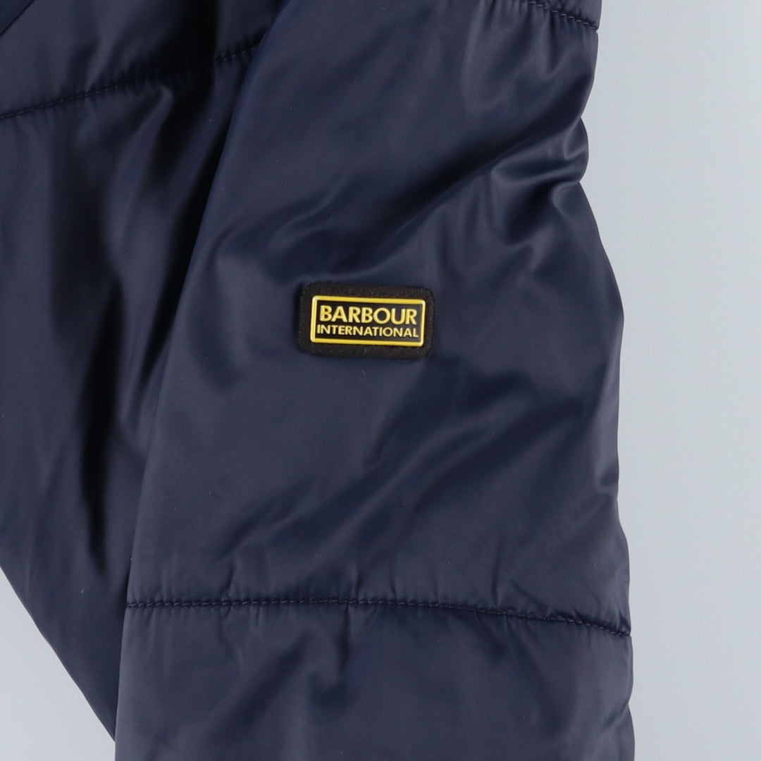 2000s~ Barbour INTERNATIONAL 3-Warrant Padded Parka Puffer Jacket, Men's Size L polyamide navy blue type Vintage Second Hand