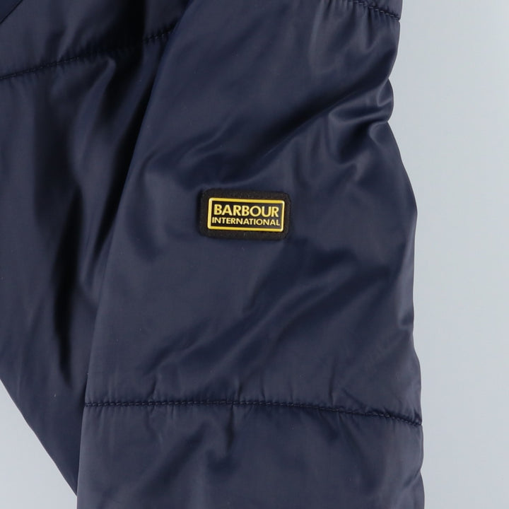2000s~ Barbour INTERNATIONAL 3-Warrant Padded Parka Puffer Jacket, Men's Size L polyamide navy blue type Vintage Second Hand