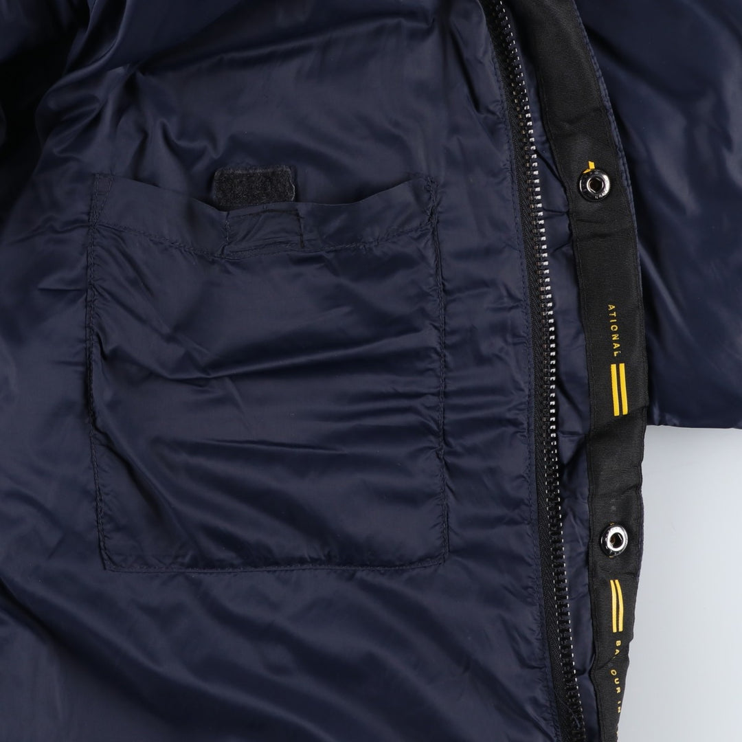 2000s~ Barbour INTERNATIONAL 3-Warrant Padded Parka Puffer Jacket, Men's Size L polyamide navy blue type Vintage Second Hand