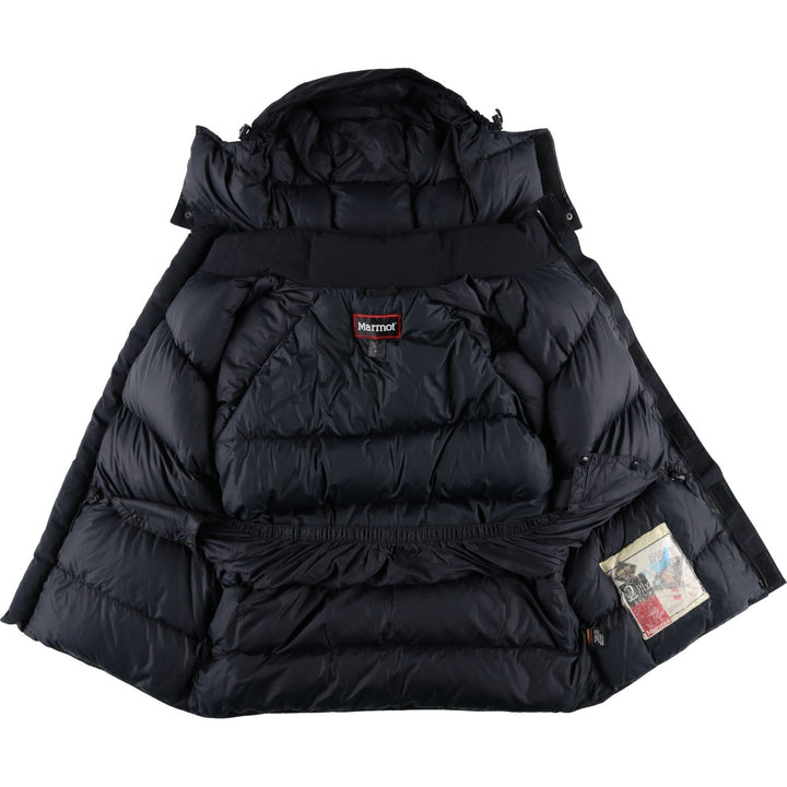 90'S Vintage Marmot GORE-TEX Hooded Goose Down Jacket, Men's Size Medium Nylon black type Vintage Second Hand