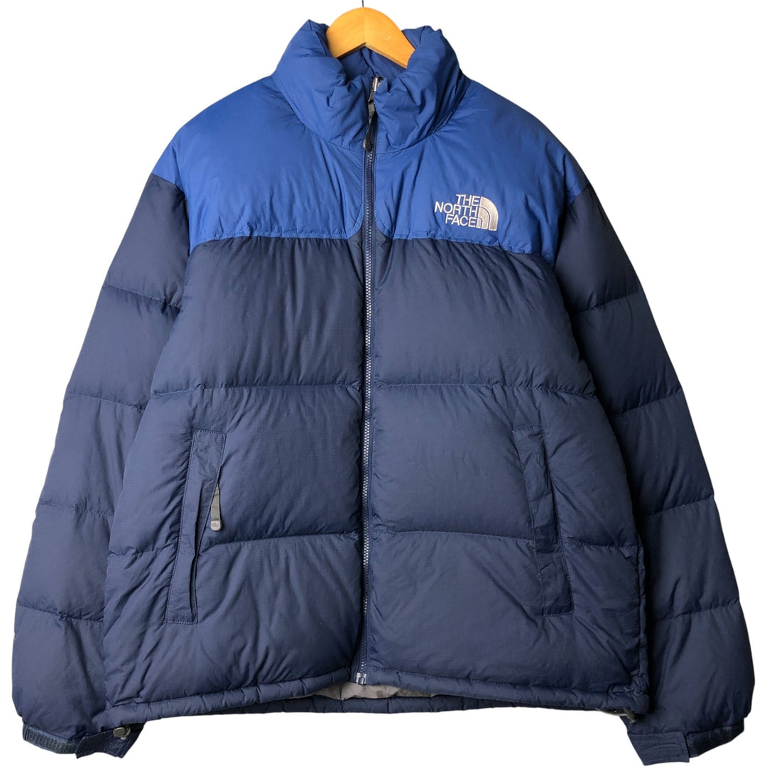 2000'S The North Face Nuptse Jacket, 700 fill power goose down jacket, men's size XL Nylon blue type Vintage Second Hand