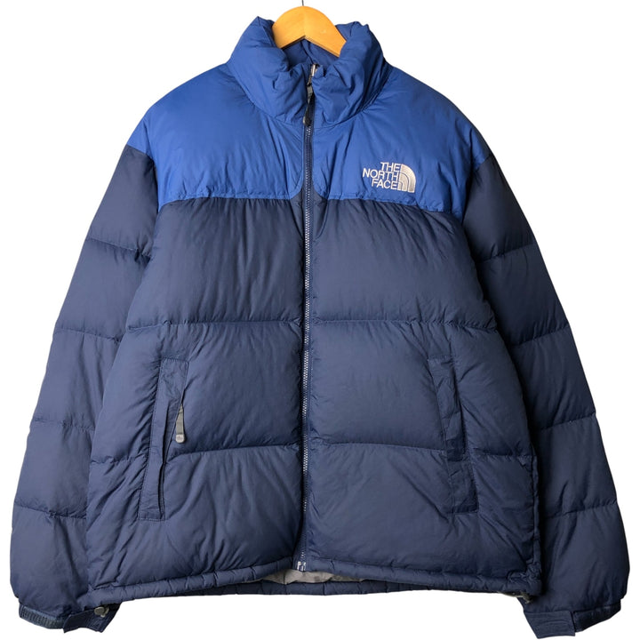 2000'S The North Face Nuptse Jacket, 700 fill power goose down jacket, men's size XL Nylon blue type Vintage Second Hand