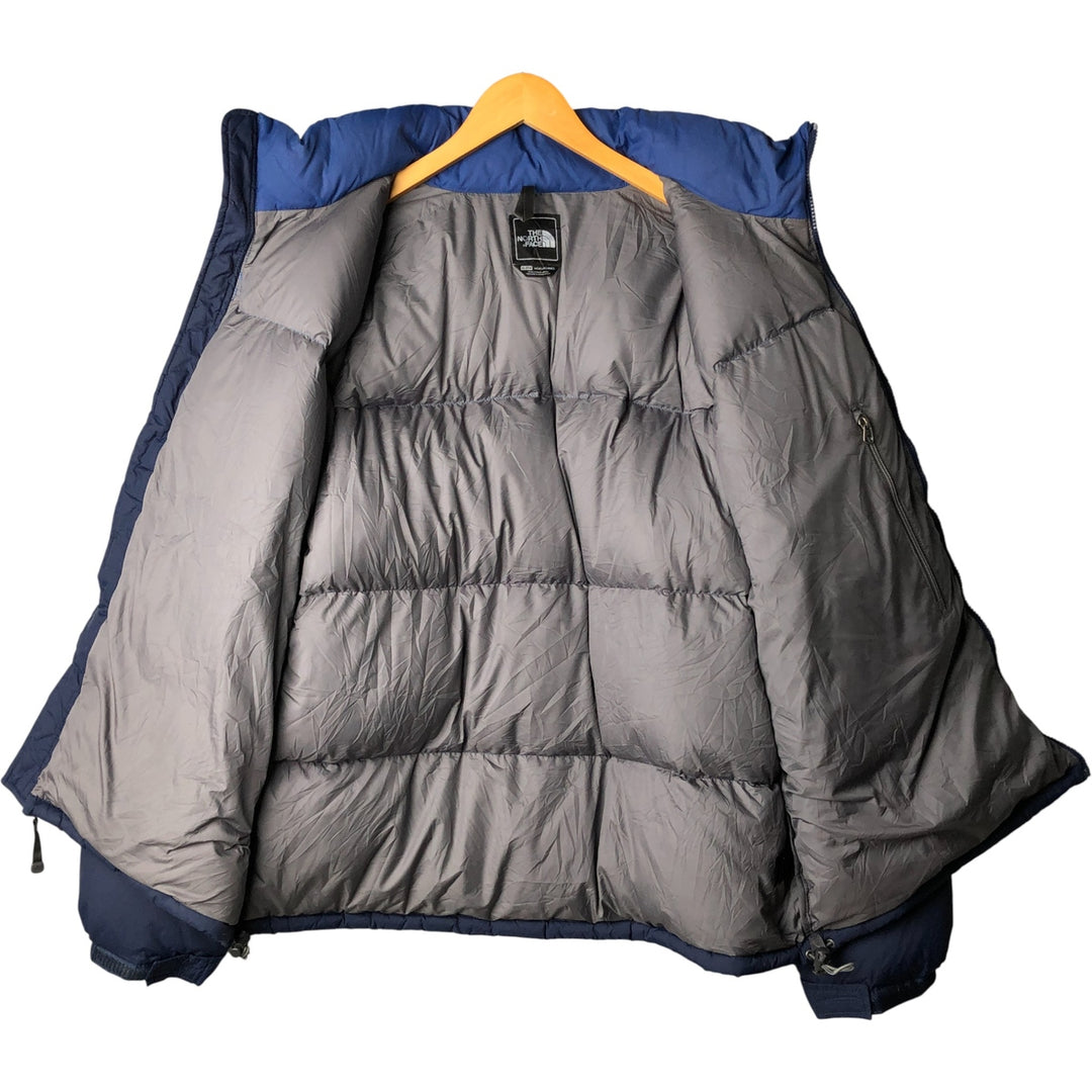 2000'S The North Face Nuptse Jacket, 700 fill power goose down jacket, men's size XL Nylon blue type Vintage Second Hand