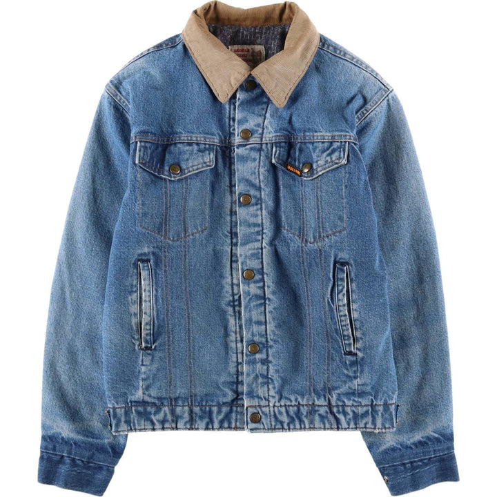 Vintage 70s-80'S Key SADDLE KING WESTERN denim jacket, size S, men's unclear blue type Vintage Second Hand