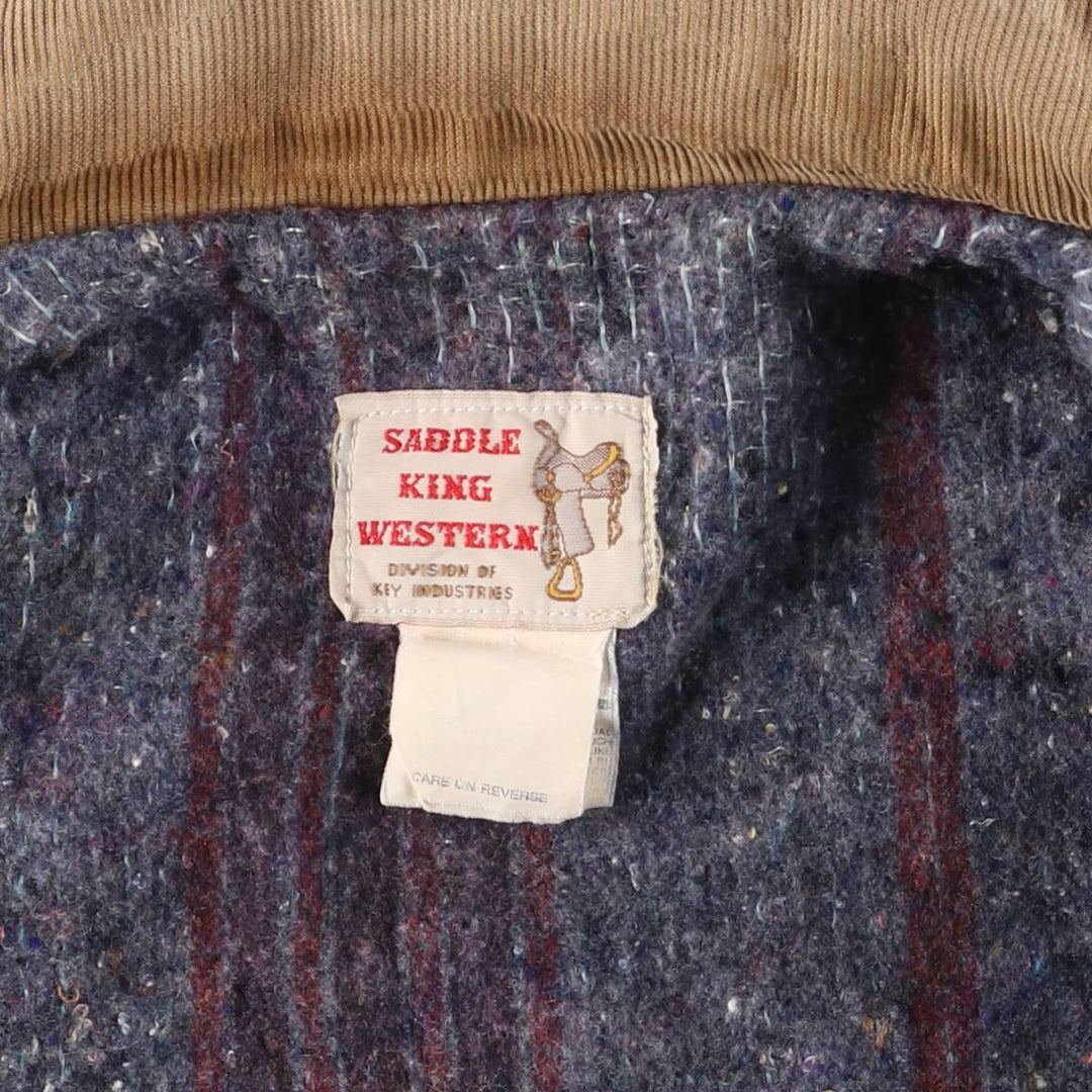 Vintage 70s-80'S Key SADDLE KING WESTERN denim jacket, size S, men's unclear blue type Vintage Second Hand