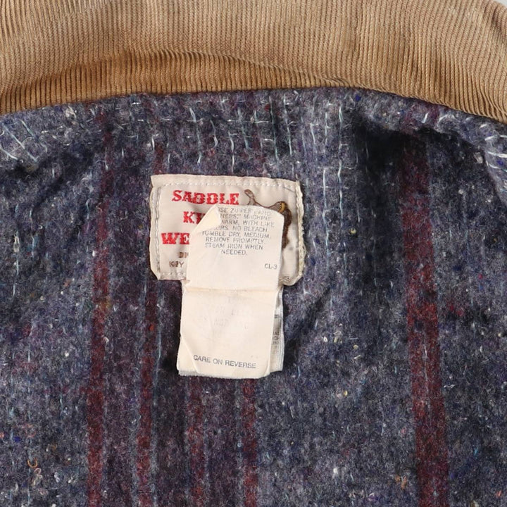 Vintage 70s-80'S Key SADDLE KING WESTERN denim jacket, size S, men's unclear blue type Vintage Second Hand