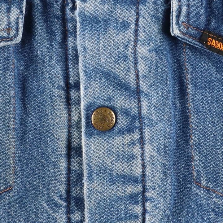 Vintage 70s-80'S Key SADDLE KING WESTERN denim jacket, size S, men's unclear blue type Vintage Second Hand