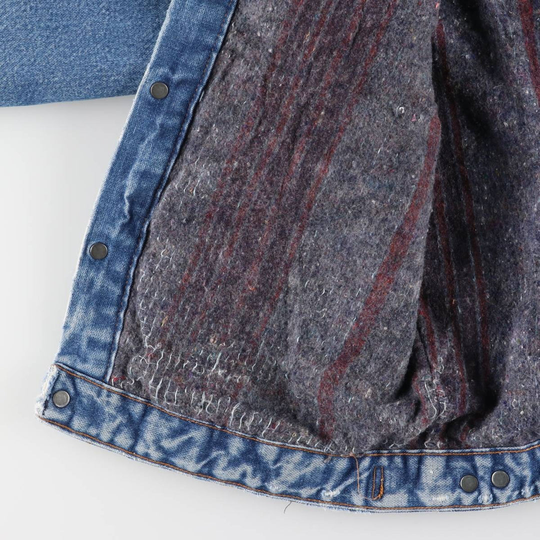 Vintage 70s-80'S Key SADDLE KING WESTERN denim jacket, size S, men's unclear blue type Vintage Second Hand