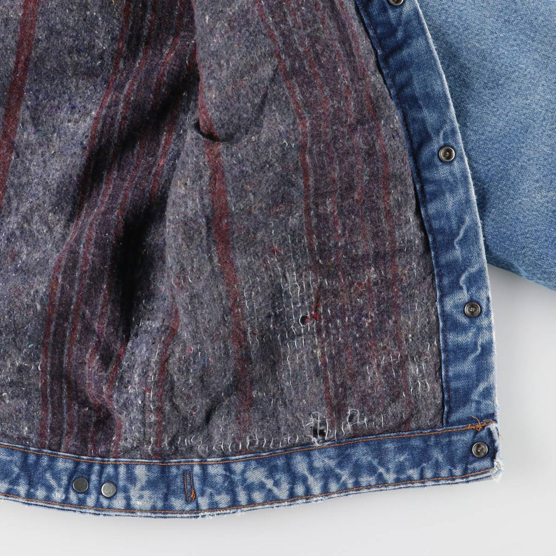 Vintage 70s-80'S Key SADDLE KING WESTERN denim jacket, size S, men's unclear blue type Vintage Second Hand