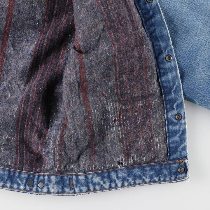 Vintage 70s-80'S Key SADDLE KING WESTERN denim jacket, size S, men's unclear blue type Vintage Second Hand