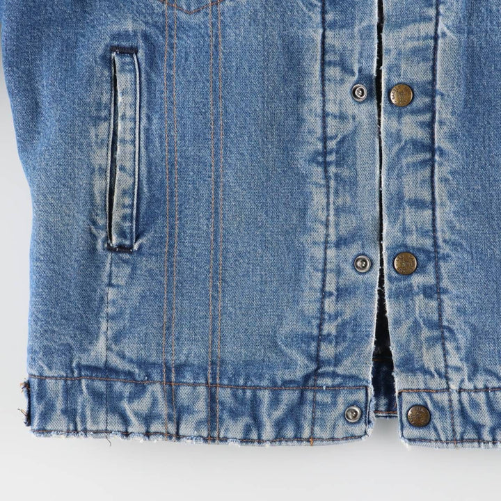 Vintage 70s-80'S Key SADDLE KING WESTERN denim jacket, size S, men's unclear blue type Vintage Second Hand