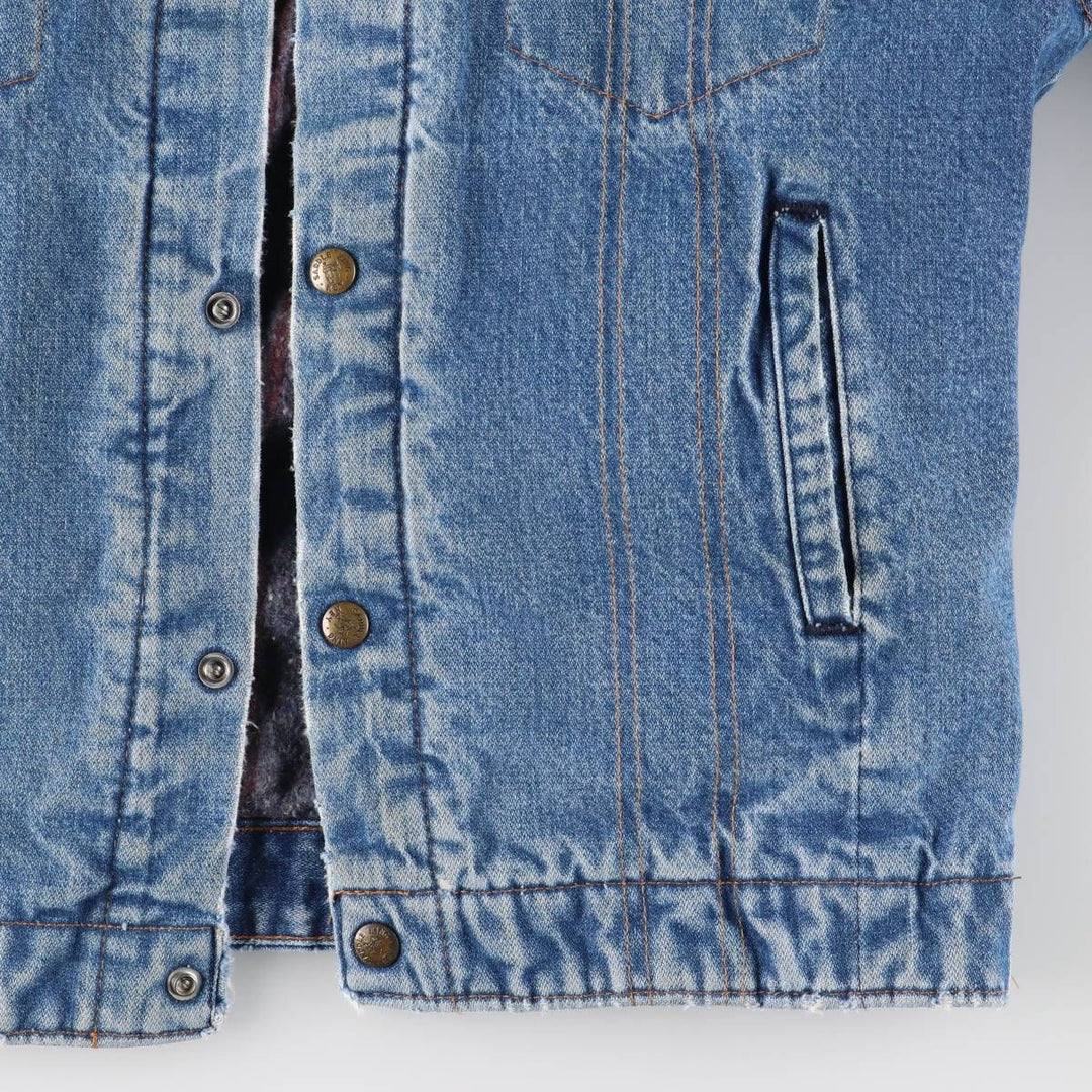 Vintage 70s-80'S Key SADDLE KING WESTERN denim jacket, size S, men's unclear blue type Vintage Second Hand