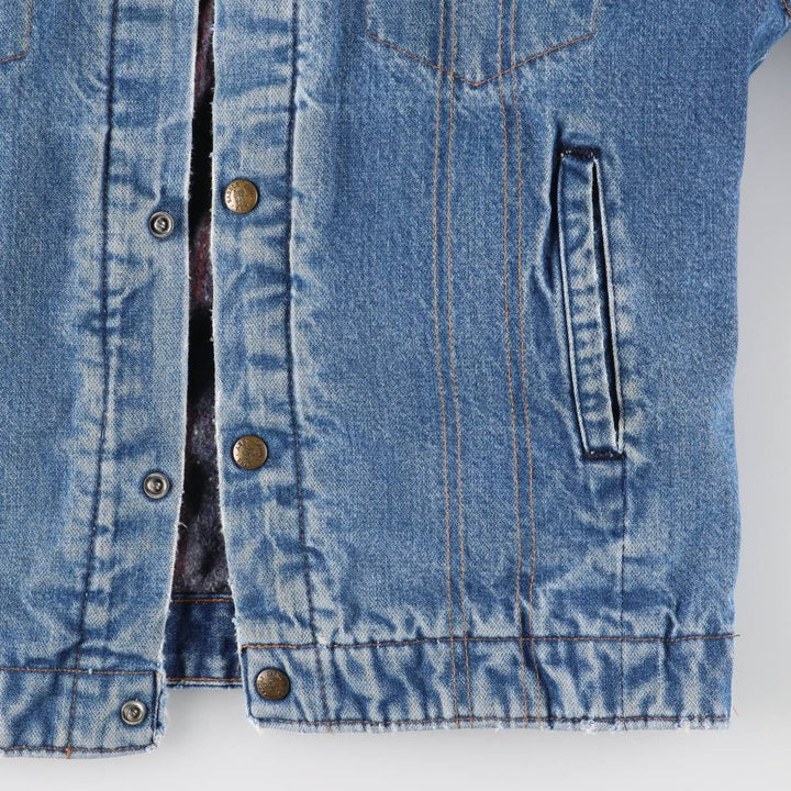 Vintage 70s-80'S Key SADDLE KING WESTERN denim jacket, size S, men's unclear blue type Vintage Second Hand
