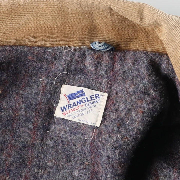 Vintage 1980'S Wrangler NO-FAULT DENIMS denim jacket, made in the USA, size L, men's. cotton blue type Vintage Second Hand