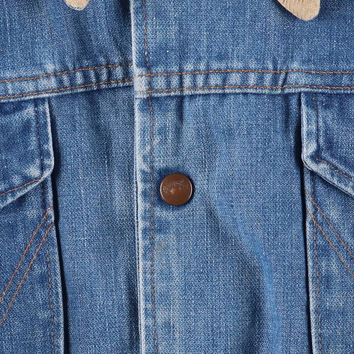 Vintage 1980'S Wrangler NO-FAULT DENIMS denim jacket, made in the USA, size L, men's. cotton blue type Vintage Second Hand