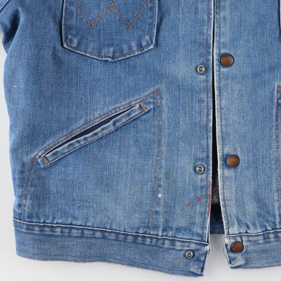 Vintage 1980'S Wrangler NO-FAULT DENIMS denim jacket, made in the USA, size L, men's. cotton blue type Vintage Second Hand