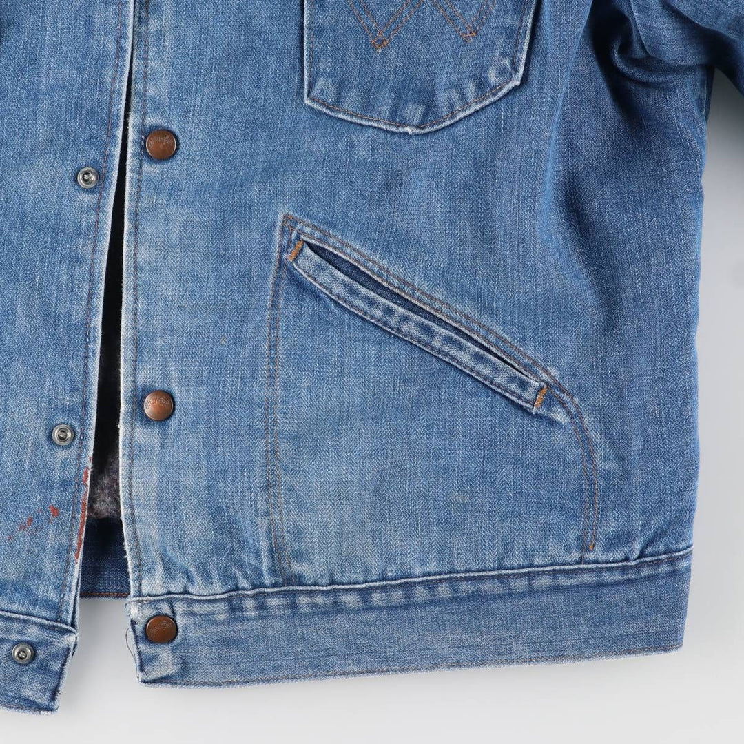 Vintage 1980'S Wrangler NO-FAULT DENIMS denim jacket, made in the USA, size L, men's. cotton blue type Vintage Second Hand