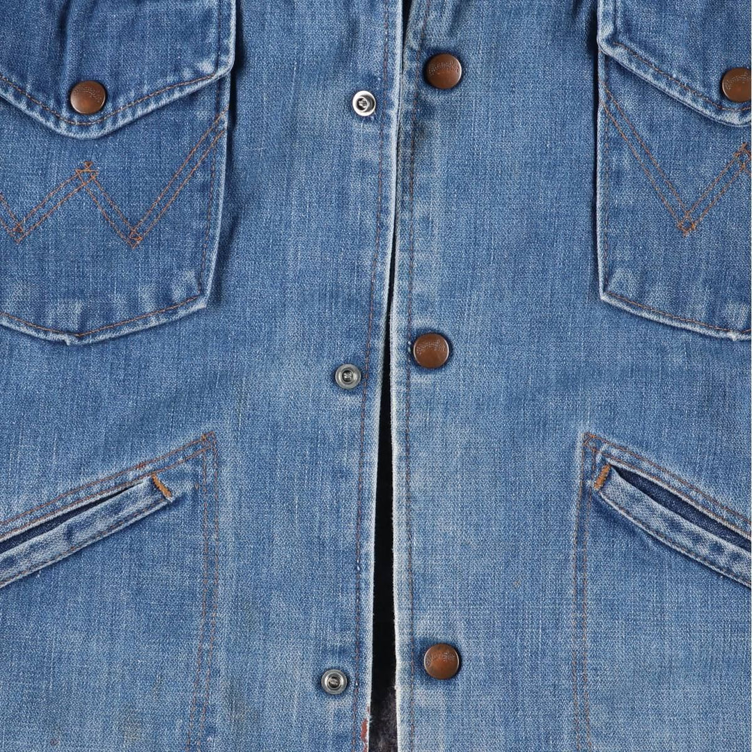 Vintage 1980'S Wrangler NO-FAULT DENIMS denim jacket, made in the USA, size L, men's. cotton blue type Vintage Second Hand